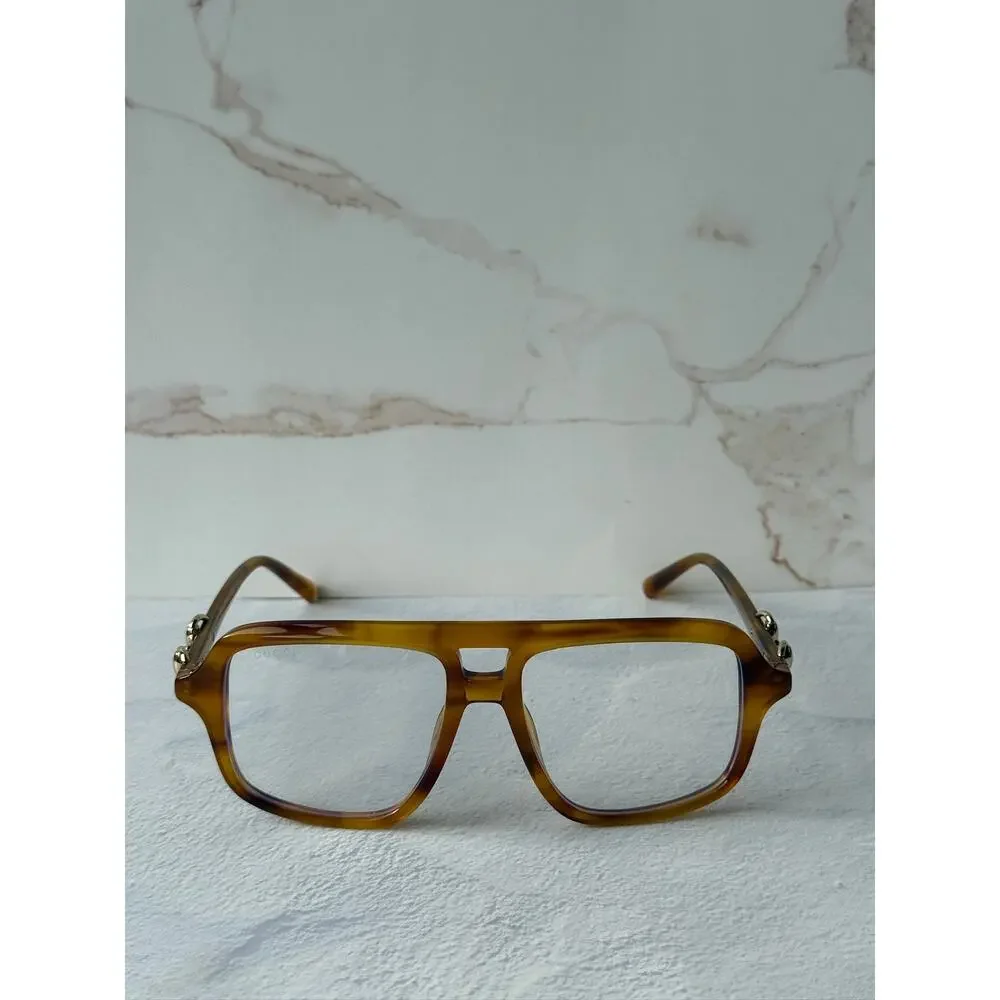 NEW Gucci GG2052S Brown Bluelight Horsebit Aviator Sunglasses $515